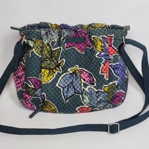 Vera Bradley Signature Print Hadley Quilted Crossbody Bag, Falling Flowers, EUC